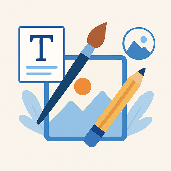 A variety of products with icons for design and customization.
